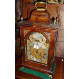 A George III walnut bracket clock by Richard Style of London, silvered chapter ring to brass dial,