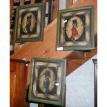 Three paintings on metal of British naval uniforms from the 18th/19th c.