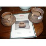 Two ancient Chinese pottery pots with C.O.A. from Dragon Culture of Hong Kong