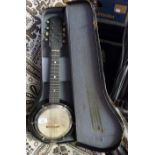 Banjolele, English make, in case