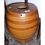 Salt glazed stoneware wine barrel seat