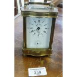 French brass carriage alarm clock