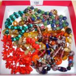 Assorted bead necklaces, some Murano? glass