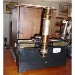 Antique Becker of London travelling microscope