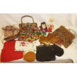 Vintage beadwork, hand and evening bags, some antique