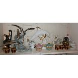 Collection of assorted china and porcelain, inc. Boehm limited edition group of White Faced Storm