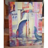 A stylised abstract of Venice canal and gondola