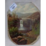 William Mellor (1851-1931) oil on board of High Force in Teesdale, unframed, 8" x 6"