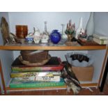 Assorted china and glassware etc. (two shelves)