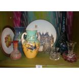 Assorted pottery and glass