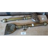Two Victorian brass and copper irons for singeing horse hair