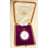 Edwardian 9ct gold cased pocket or fob watch - fully hallmarked, and with engraved inscription