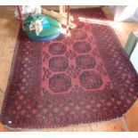 Antique Turkey rug, some wear, 9' x 5'3"