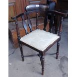 Edwardian mahogany corner chair