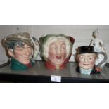 Royal Doulton character jug of "The Poacher", a Royal Doulton figure of Caroline and two Beswick