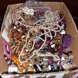 Box of assorted costume jewellery, etc.