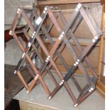 Folding wood wine rack