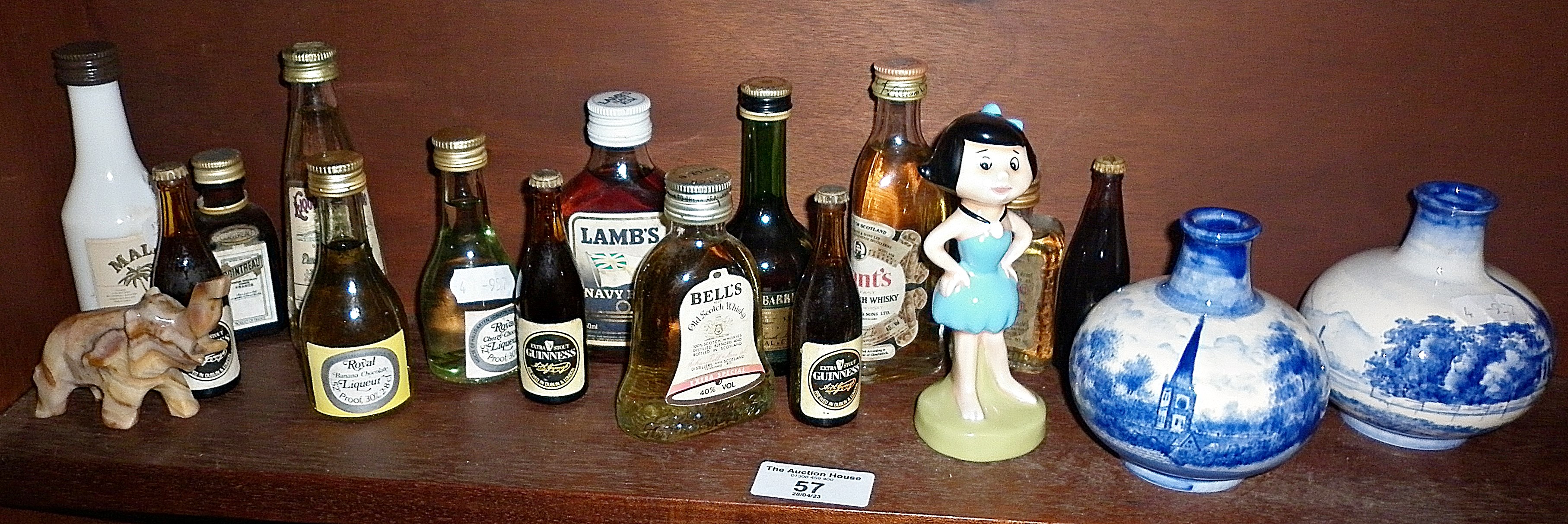 Miniature spirits and a china figurine of Betty Rubble!