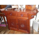 Chinese hardwood altar table with drawers and cupboards below