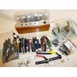 Collection of vintage fountain pen parts and spares for restorers, makes include Parker and Sheaffer