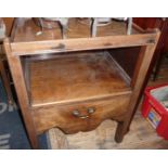 Georgian mahogany tray top commode with sliding top on square legs