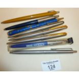 Vintage ballpoint pens and pencils, some Parker