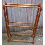 Varnished pine towel rail