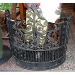 Blacksmith's wrought iron demi-lune screen