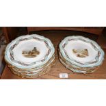 Set of 19th c. hand painted porcelain dessert plates