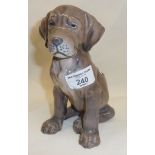 Copenhagen china figure of a Labrador puppy, 7"