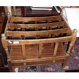 Reproduction mahogany Canterbury magazine rack