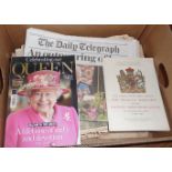 Quantity of old newspapers and magazines about royalty
