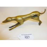 1920s/30s Art Deco brass greyhound nutcracker with RD No. 741265