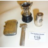 Novelty silver pepper pot in the form of a miniature silver milk churn, hallmarked for Birmingham