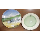 Early French motoring china plate together with a rare early Caravan Club plate made by Palissy