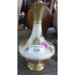 Royal Worcester floral & gold painted vase, 7", puce mark