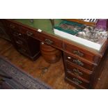 Edwardian mahogany 9 drawer kneehole desk