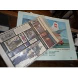 7 vintage 1960s educational posters - History of Mail Transport by Michael Heslop approx. 30" x 20",