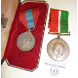 QEII silver Imperial Service medal in case for ALEXANDER KNIGHT, and a WW1 Mercantile Marine War