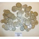 Good quantity of British silver coins inc. Florins, Shillings, Half Crowns etc. Weight approx 517g