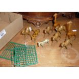 Various vintage diecast toy zoo animals, inc. Johillco