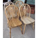 Set of 4 wheelback kitchen chairs