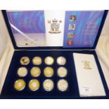 Royal Mint Set of 12 Silver Proof coin set - The Queen Mother Centenary Collection (2000), cased