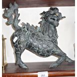 Chinese or Tibetan bronze figure of Qilin, 28cms tall