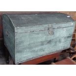 Painted pine dome topped blanket box