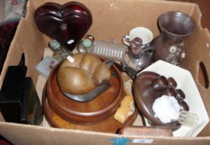 Assorted wooden bowls and boxes, etc.
