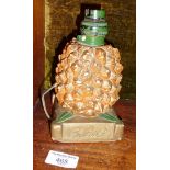 Vintage chalkware Britvic advertising table lamp base in the form of a pineapple