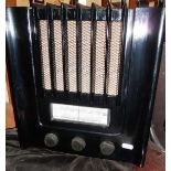 Murphy Art Deco style monolithic black bakelite cased radio, designed by Eden Minns, c. 1940