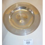 Large Britannia silver Armada dish with presentation engraving. Hallmarked for London 2002,