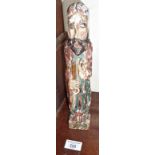 Antique painted limewood carving of a religious figure